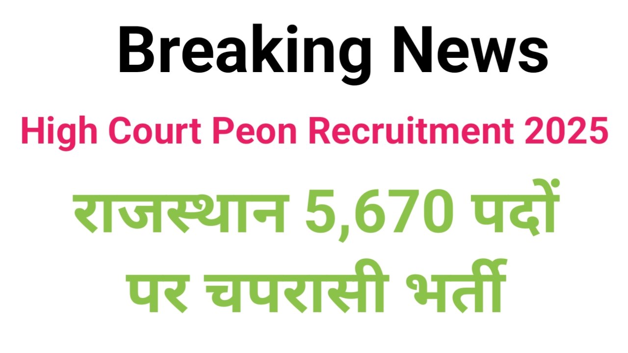 Rajasthan High Court Peon Recruitment 2025